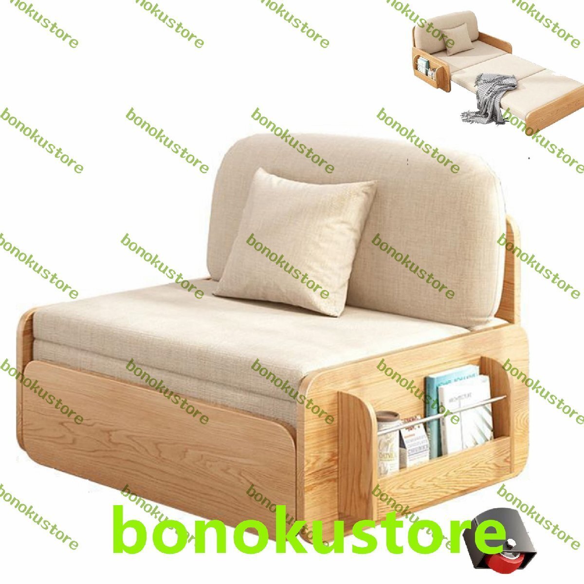 ソファーベッド 折りたたみソファー 収納可能な布製の小さなソファ お手入れ簡単なソファベッド、アパートやホテル用の2-in-1 (1m)拍卖