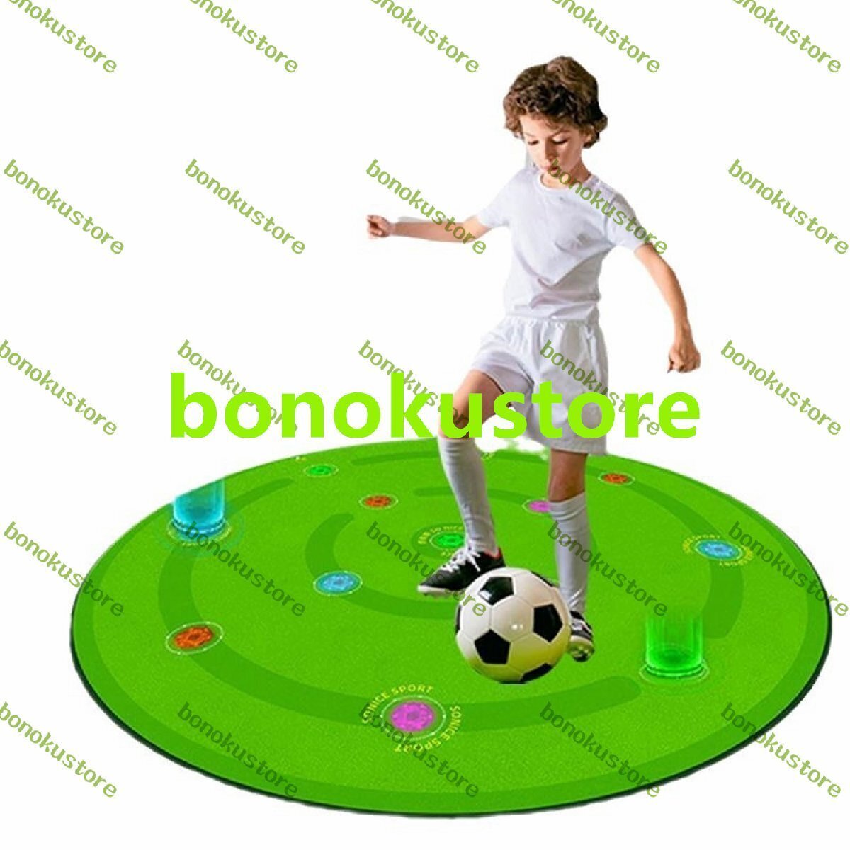 リアクショントレーニングライトカーペット 直径1.4M 7つのモード 13個のライトを備えたフットボール敏捷性トレーニングマット 子供拍卖