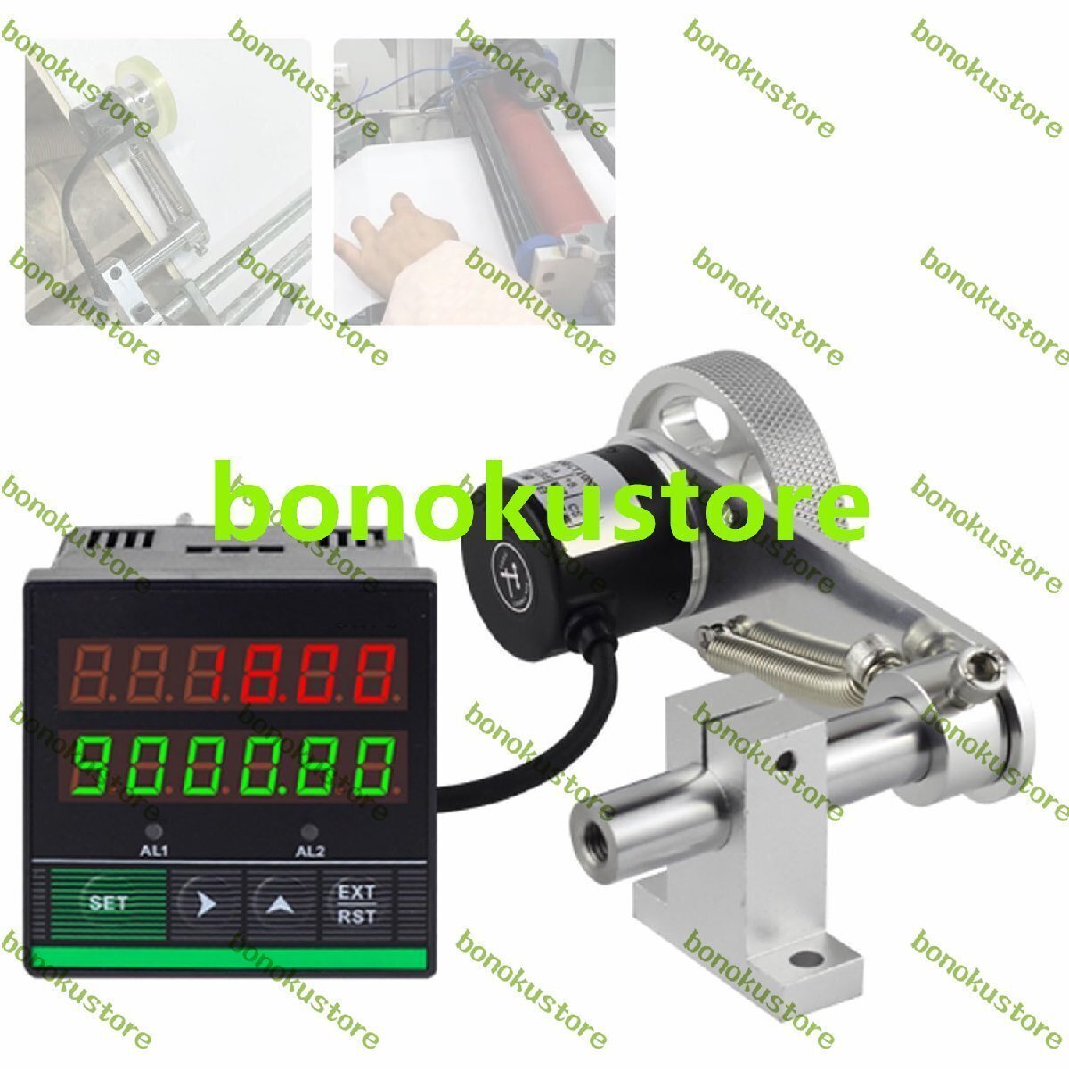 電子デジタルメーターカウンター 0-99999長さメーターカウンター スプリングブラケットとアルミニウム合金滑り止めホイール付き拍卖