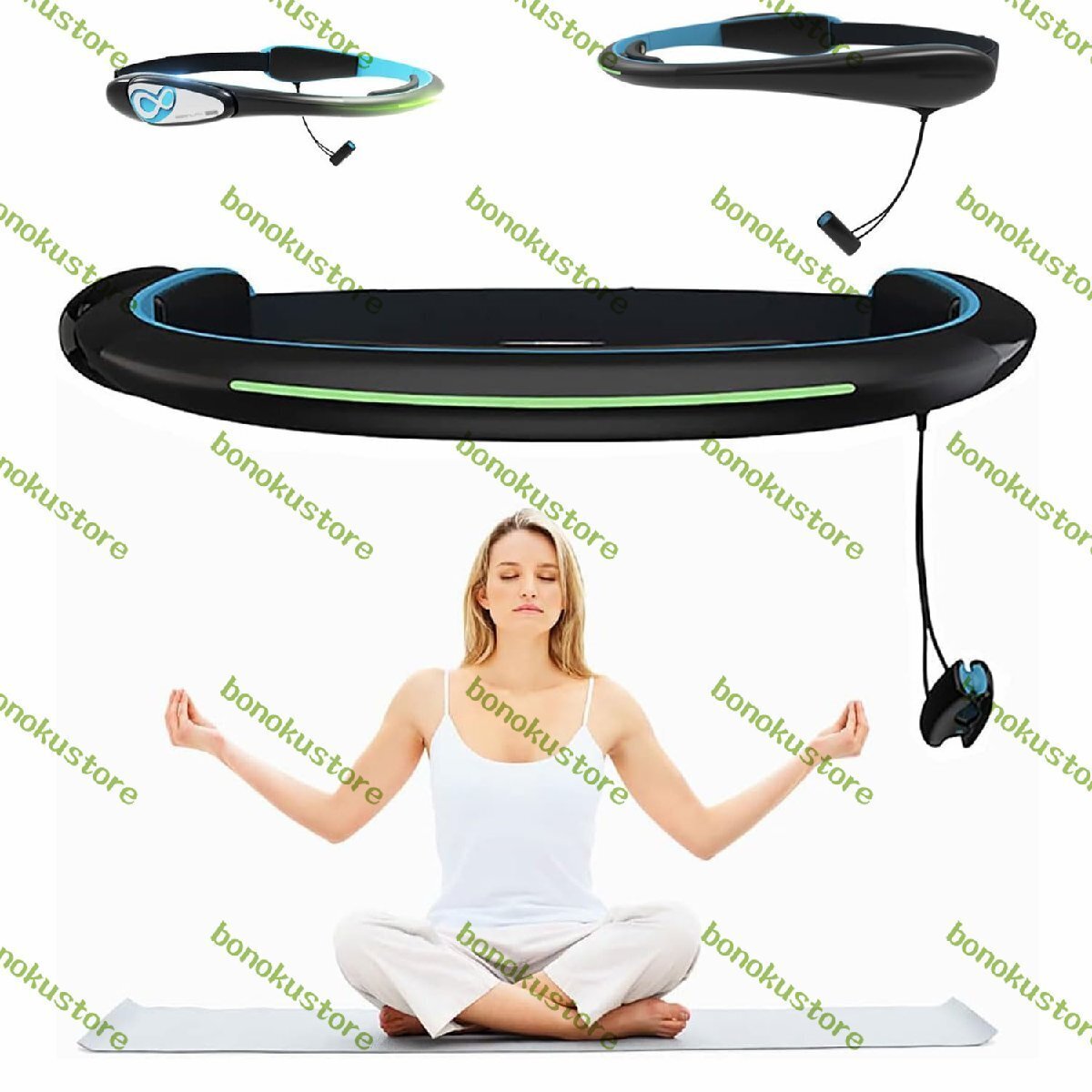 瞑想ヘッドバンド、心拍数センサーと脳波センサー付き生体センサー、APP コントロール 感情感知ライト 子供用集中力トレーナー拍卖