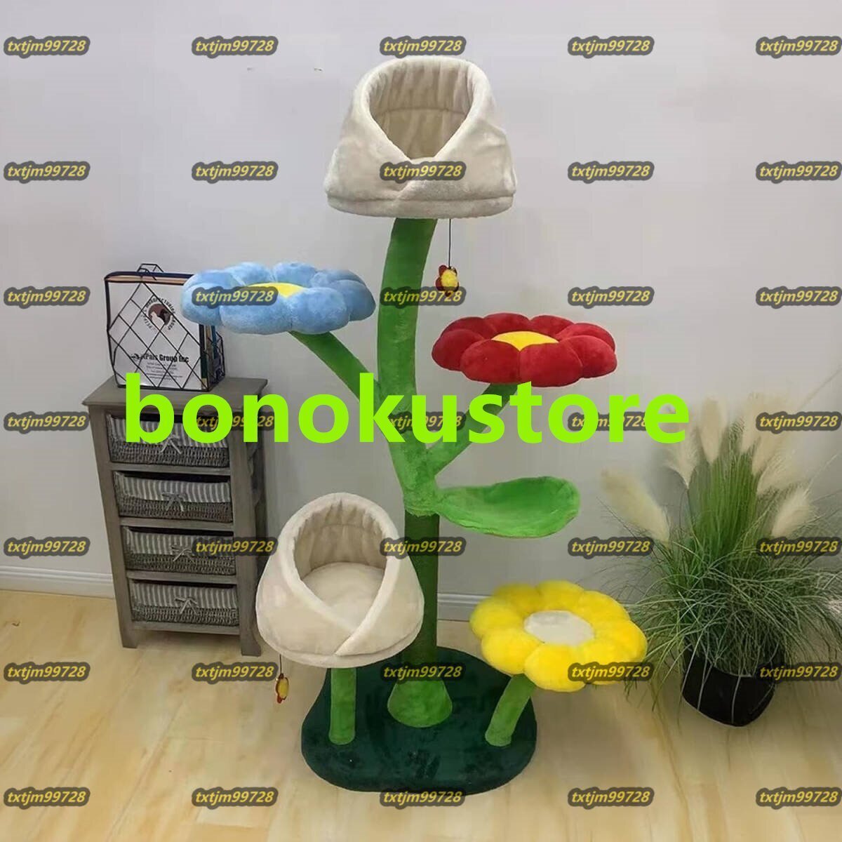 キャットタワー 猫タワー 大きなキャットタワー 省スペース 登りやすい ハンモック 見晴台 ねこハウス 天然麻紐 爪とぎ 運動不足解消拍卖