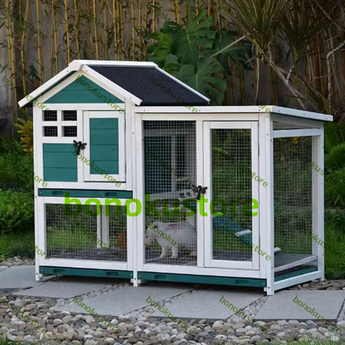 屋外木製鶏小屋 鶏小屋大型 組み立て簡単複数のドア付き トレー付き15?20羽の二層木製チキン小屋 小動物ペットハウス 1200*630*950mm拍卖