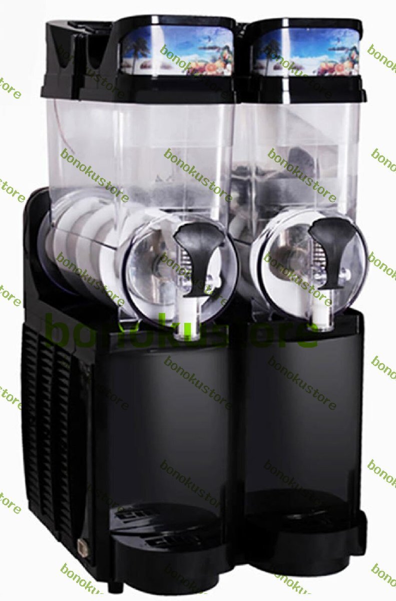 アイススライサー かき氷メーカー かき氷機 おしゃれかき氷器 電動かき氷機器 110V 氷粉砕機 2LX2ダブルタンクスムージースラッ拍卖