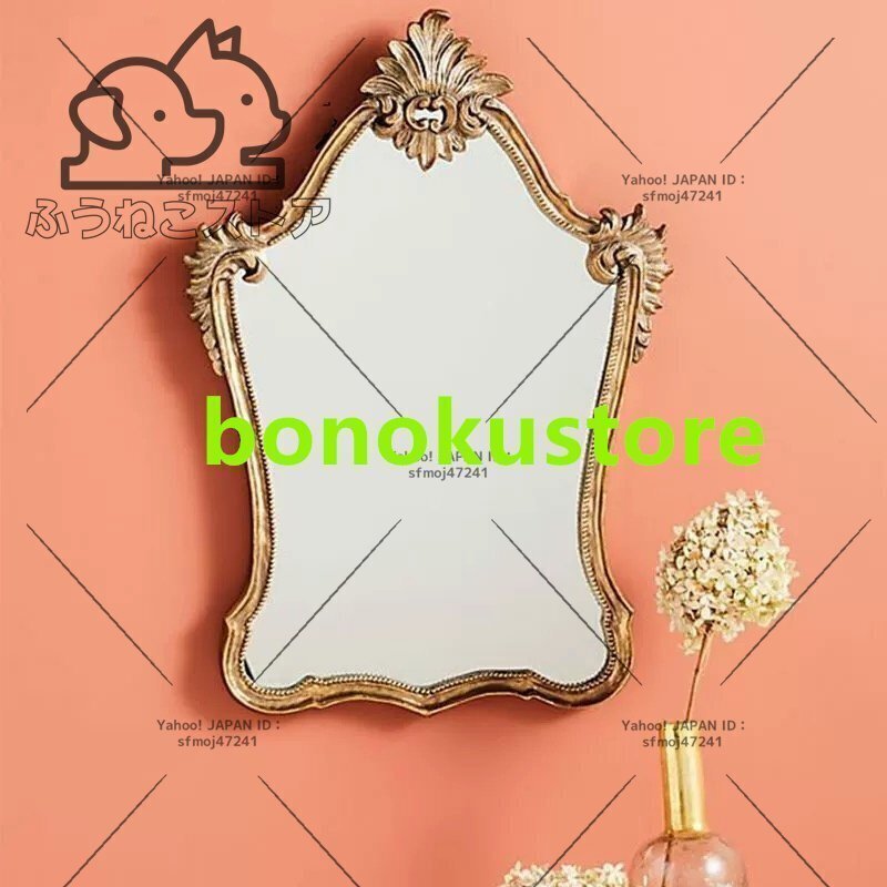 「室内芸術」★極美品★最高級 贅沢壁掛け鏡 壁掛け .壁掛けミラー ウォールミラ 70x9cm 高級豪華鏡 アンティーク調拍卖