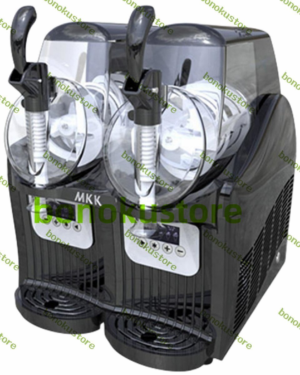 スラッシーマシン アイスクラッシャー 氷粉砕機 110V電気砕氷機 300W 電動かき氷り機 大容量 2Lx2ダブル 強力なコンプレッサー拍卖