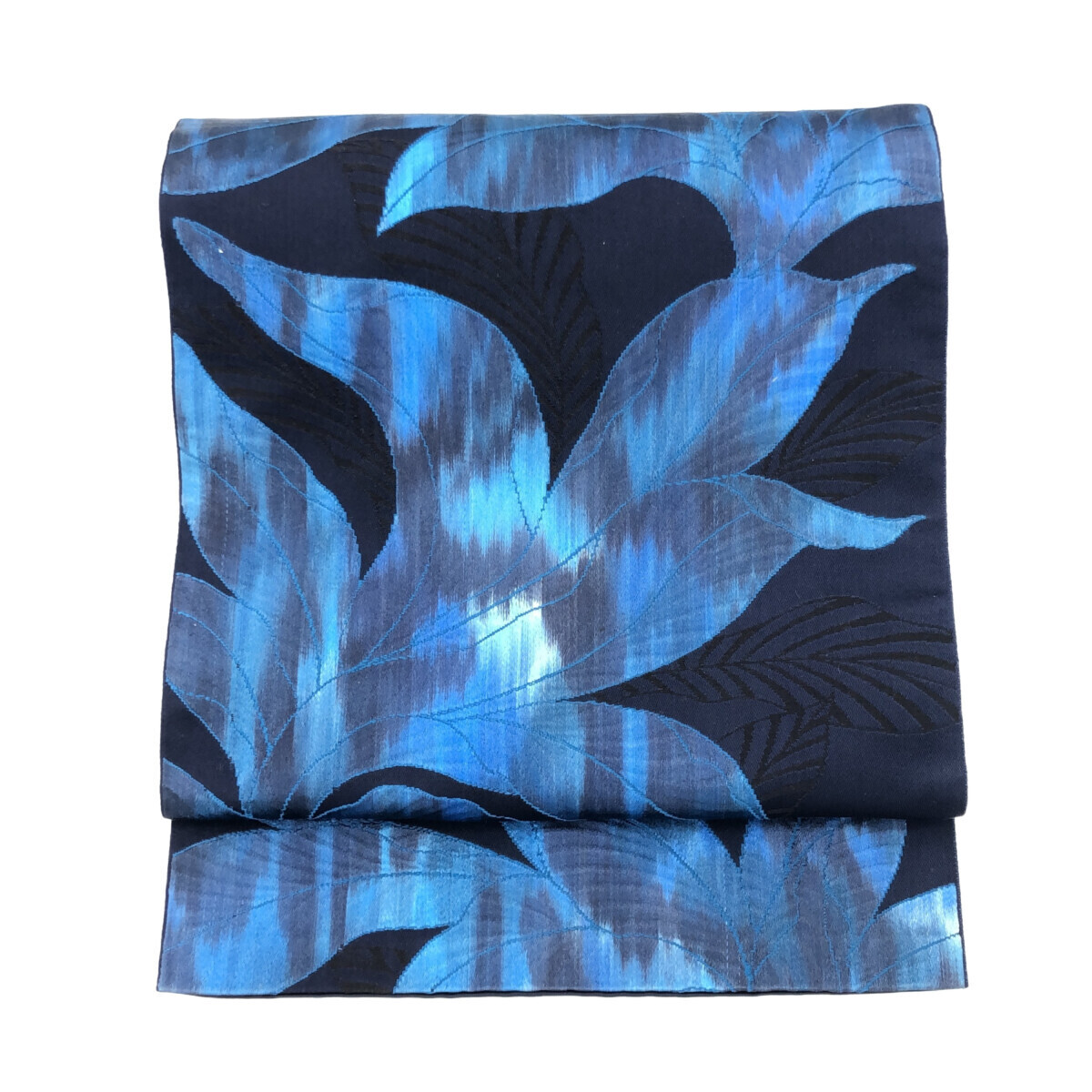 名古屋帯/美品/紺×ブルー/仕立上がり/10819【ゆずりは】拍卖