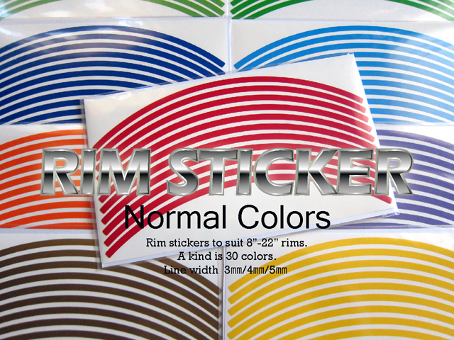 リムステッカー 8~21インチまでインチ別設計 選べるカラー全30色 リム幅 3mm/4mm/5mm拍卖