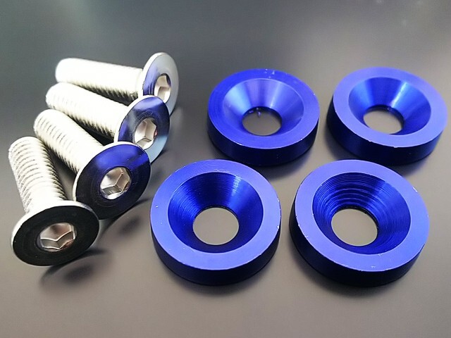 アンフィニ RX-7 FD3S サバンナ FC3S RX-8 ユーノス ロードスター M6 ナンバー/ボルト/カバー/キャップ フロント リア 4個Set 青拍卖