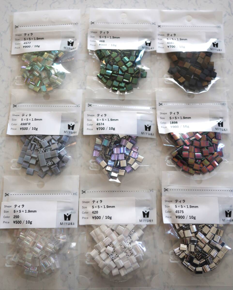 新品★ ティラビーズ 5×5×1.9mm 9色 拍卖