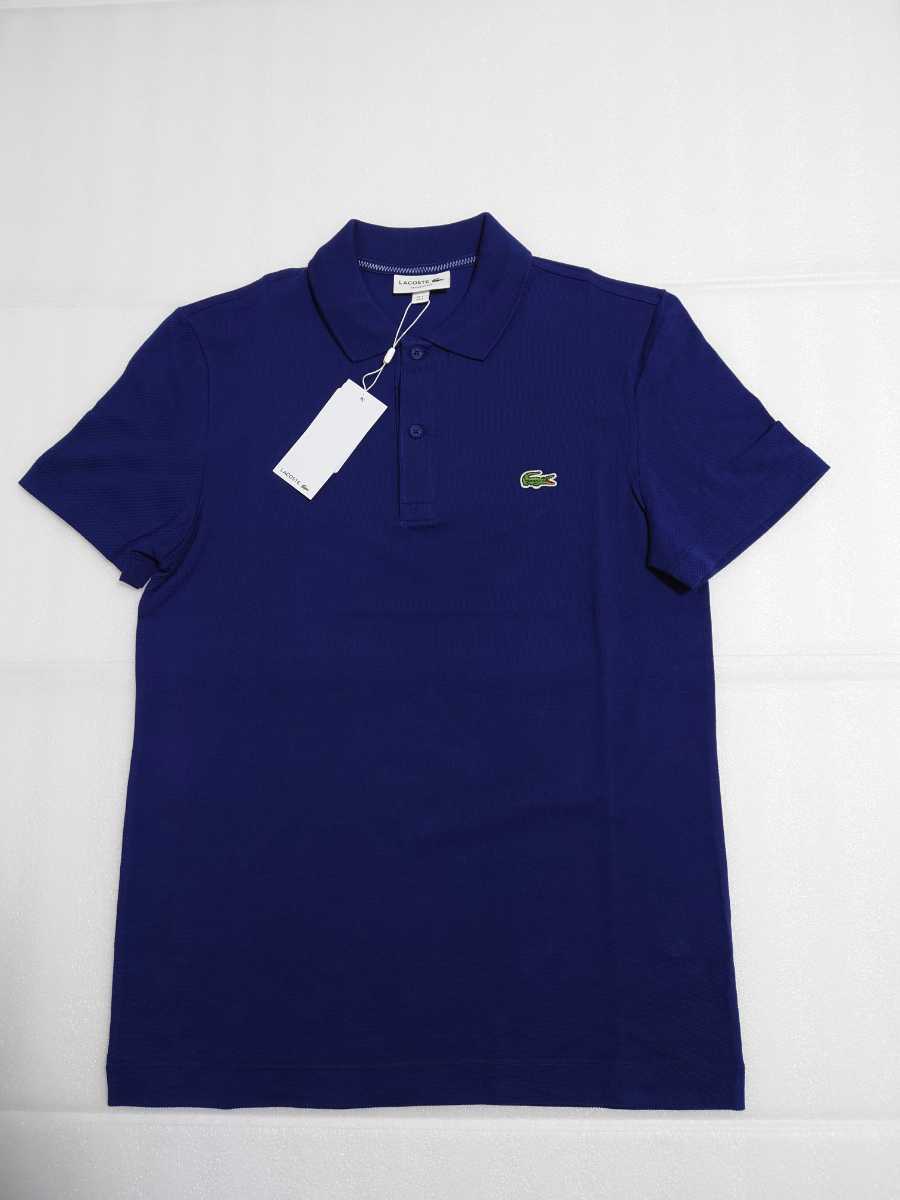 新品! LACOSTE ラコステ ポロシャツ 半袖 バックステッチ ダークブルー ネイビー M usS FR3 刺繍 デカワニ レギュラー拍卖
