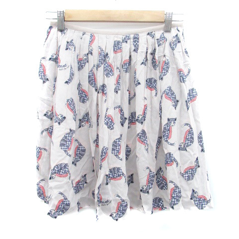 ポール&ジョー シスター PAUL&JOE SISTER フレアスカート ミニ丈 総柄 36 S マルチカラー グレージュ /HO11 レディース拍卖