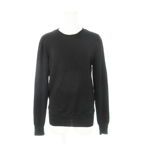 ディーゼルブラックゴールド DIESEL BLACK GOLD ニット セーター ラウンドネック 長袖 ウール M 黒 ブラック ■GY27 レディース拍卖