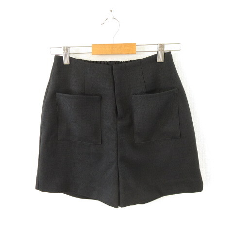 未使用品 ヘザー Heather ショートパンツ ストレッチ 黒 M *A274 レディース拍卖