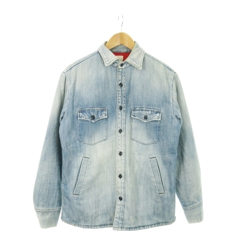 ハリウッドランチマーケット HOLLYWOOD RANCH MARKET BLUE 中綿デニムジャケット Gジャン ジージャン 内側キルティング 3 L 青拍卖