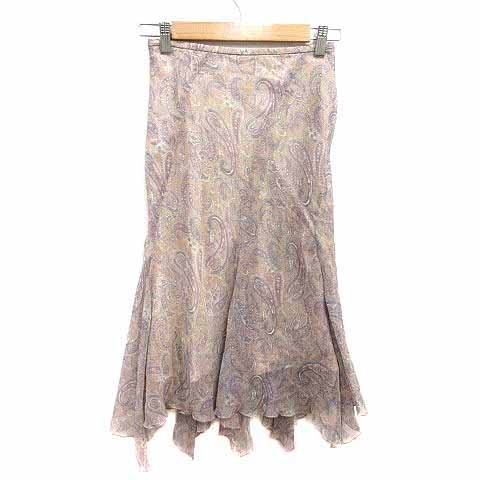エフデ ef-de マーメイドスカート ロング ペイズリー柄 7 S ベージュ /YK レディース拍卖