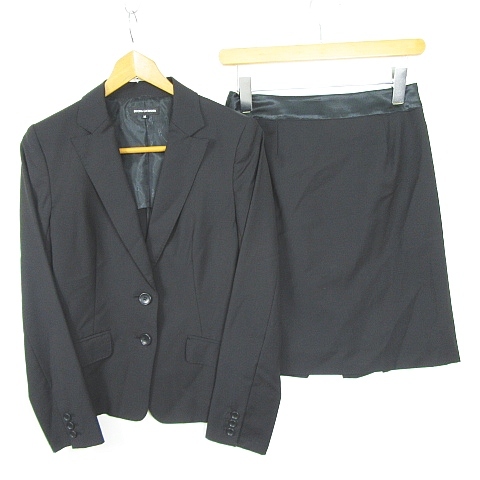 ボナジョルナータ BUONA GIORNATA セットアップ スーツ ジャケット スカート 膝丈 毛 M S ブラック kz11374 レディース拍卖