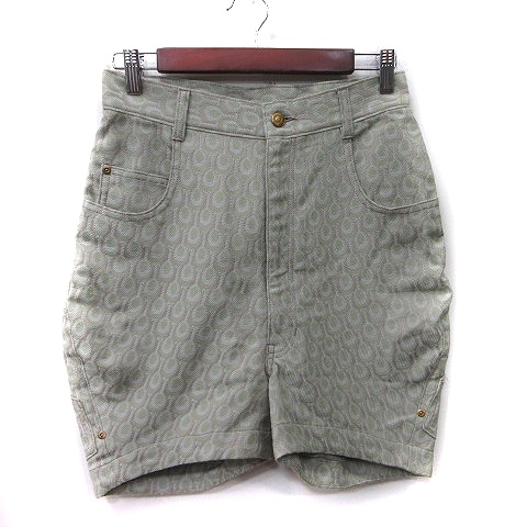 メルシーボークー mercibeaucoup ショートパンツ ハーフ 総柄 0 XS 緑 カーキ /YI レディース拍卖
