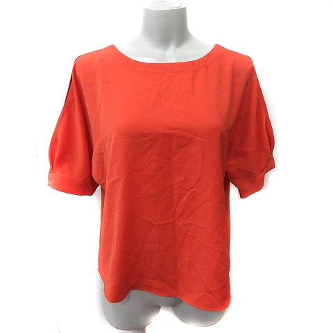 ロペ ROPE シャツ ブラウス プルオーバー 半袖 36 S オレンジ /YI レディース拍卖