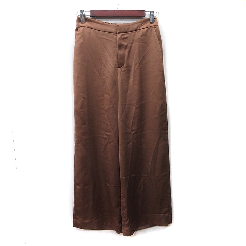 インディヴィ INDIVI ワイドパンツ 36 S 茶 ブラウン /YI レディース拍卖
