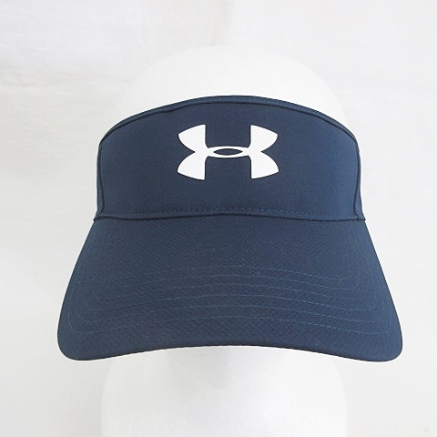 アンダーアーマー UNDER ARMOUR ゴルフ GOLF サンバイザー 帽子 ロゴ 紺 ネイビー OSFA メンズ拍卖