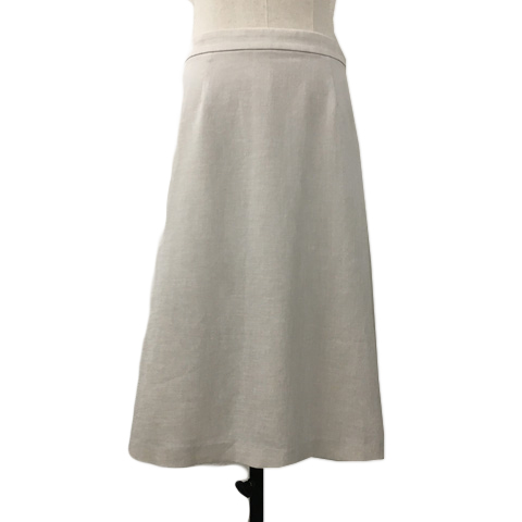インディヴィ INDIVI スカート フレア ひざ丈 無地 38 ベージュ レディース拍卖
