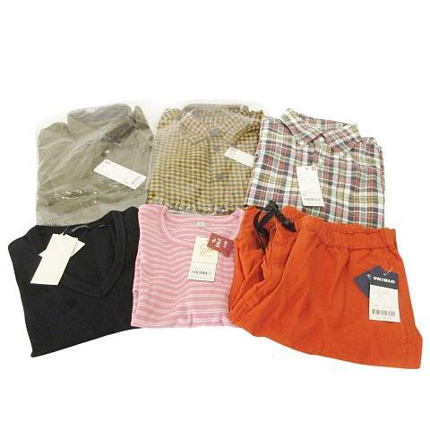 ユニクロ UNIQLO メンズ 衣類 6点セットまとめ シャツ Tシャツ カットソー ハーフパンツ S-M マルチカラー拍卖