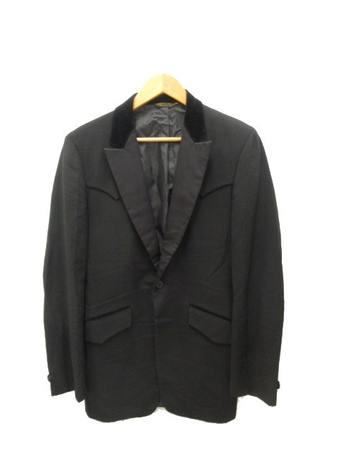 ラリー マハン LARRY MAHANS テーラード ジャケット 36 L 黒 ブラック USA製 メンズ拍卖