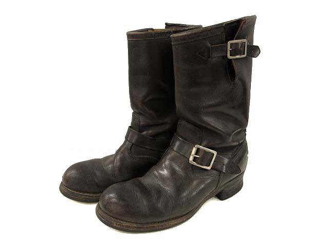 チペワ CHIPPEWA 60s エンジニアブーツ 刺繍 黒タグ ヴィンテージ Vintage レザー スチールトゥ ブラック 7D メンズ拍卖