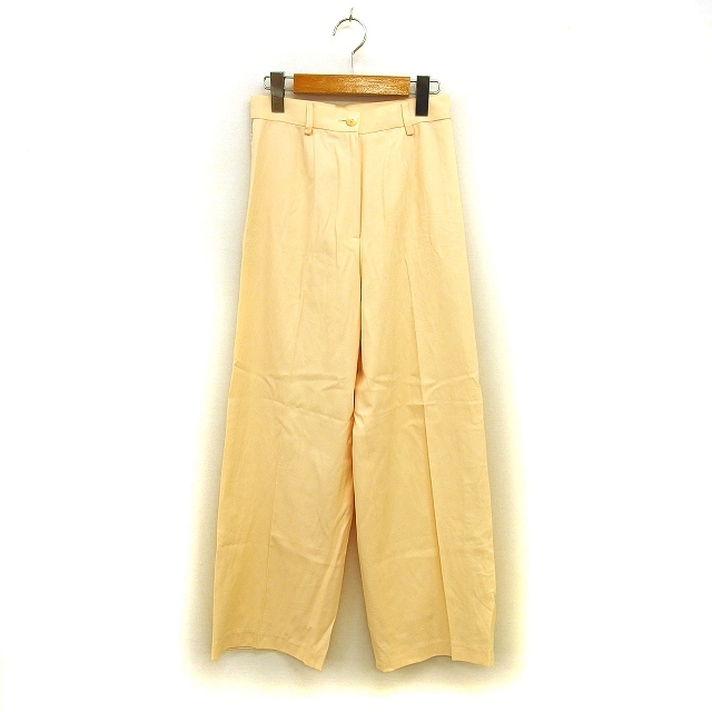 レノマ renoma ワイド パンツ センタープレス ハイライズ コットン混 ライン コットン混 38 ベージュ /NT32 レディース拍卖