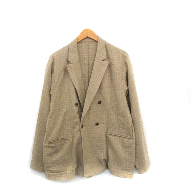 レイジブルー RAGEBLUE テーラードジャケット ブレザー チェック L ベージュ /KT10 レディース拍卖