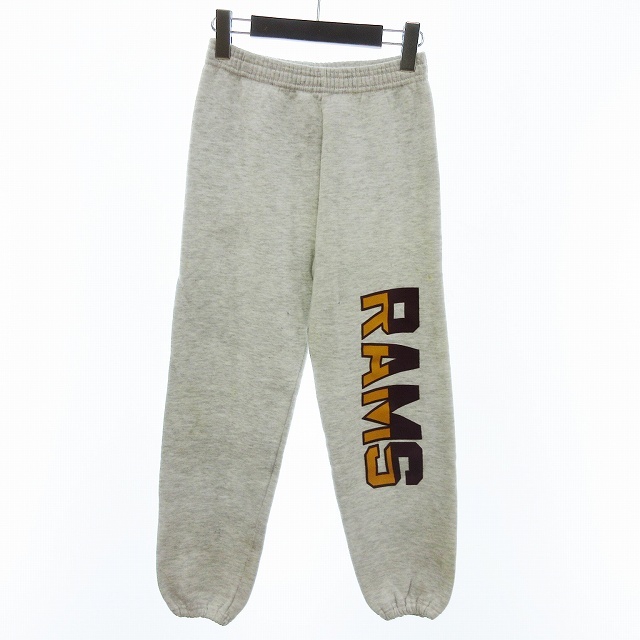ジャージーズ jerzees 80s 90s Vintage スウェットパンツ 裏起毛 プリント RAMS グレー L キッズ拍卖