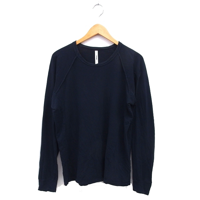 アタッチメント ATTACHMENT ラウンドネック カットソー Tシャツ コットン 綿 無地 長袖 3 黒 ブラック /NT14 メンズ拍卖