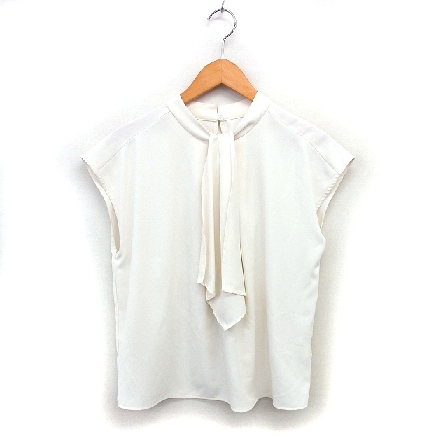 グリーンレーベルリラクシング ユナイテッドアローズ green label relaxing ブラウス フレンチスリーブ シフォン ギャザー オフホワイト拍卖