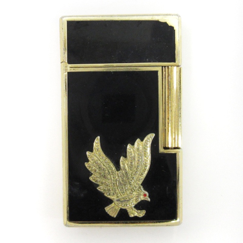 Yunily 3000 フリント式 ガスライター イーグルモチーフ 黒 ブラック ゴールドカラー ■GY99 その他拍卖