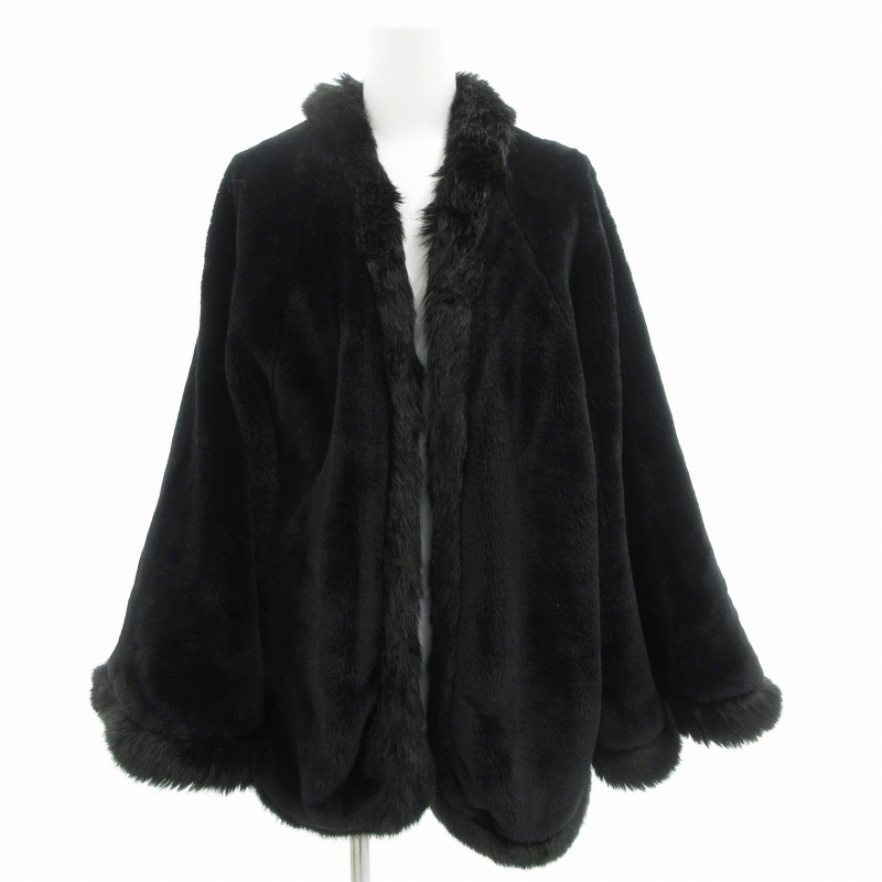 レディ Rady ポンチョ ショール 羽織 ボア フェイクファー F 黒 ブラック /GV レディース拍卖