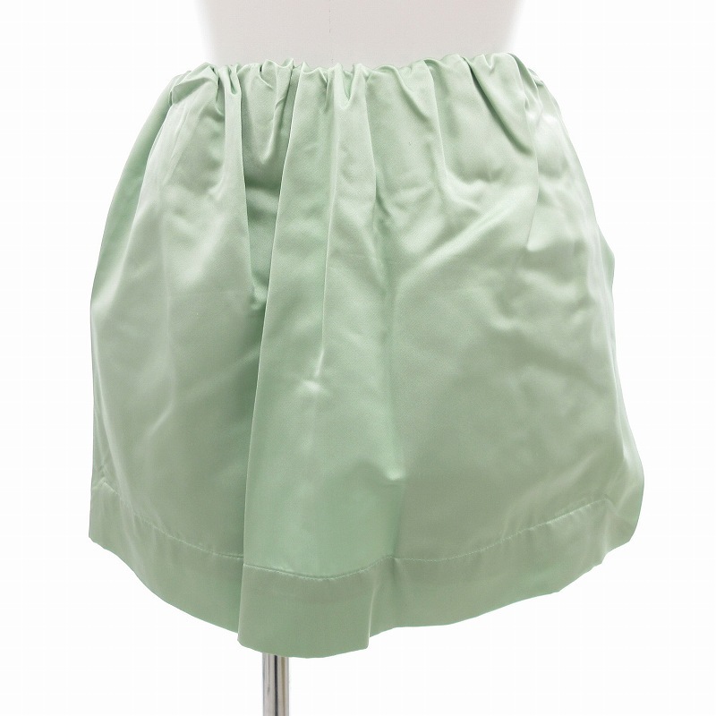 SA SUPHI 美品 23AW ミニスカート イージー タイト タック シルク 絹 42 ライトグリーン 緑 /FF ■GY03 レディース拍卖