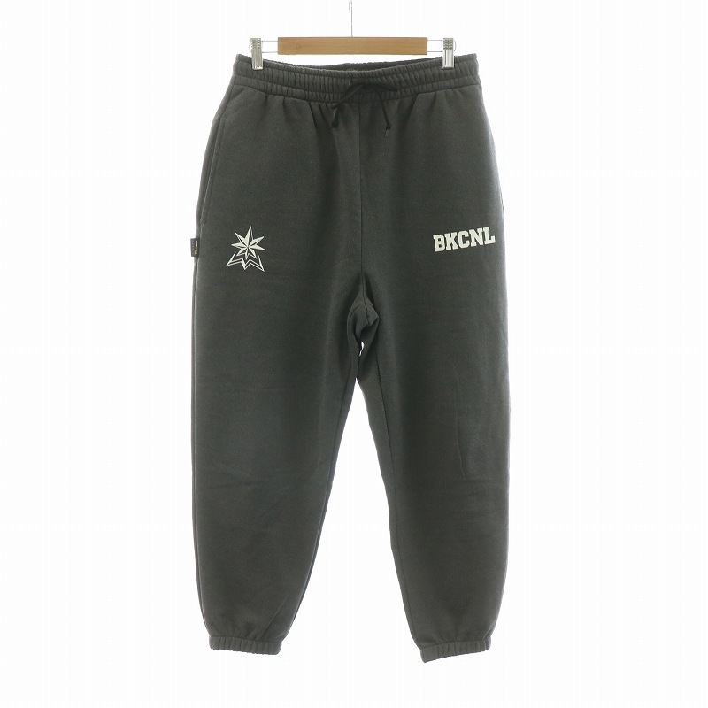 バックチャンネル BACK CHANNEL ジョガーパンツ イージー スウェット 裏起毛 ロゴプリント L グレー /NQ メンズ拍卖