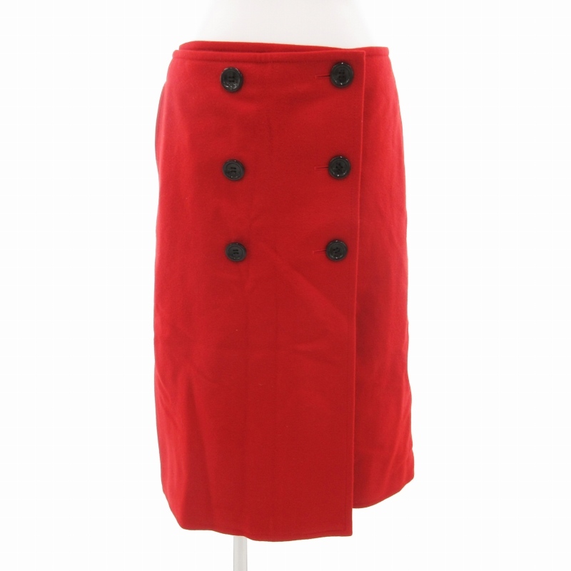 スピック&スパン Spick&Span ラップスカート ウール ロング丈 40 赤 レッド /HO□ 0404 レディース拍卖