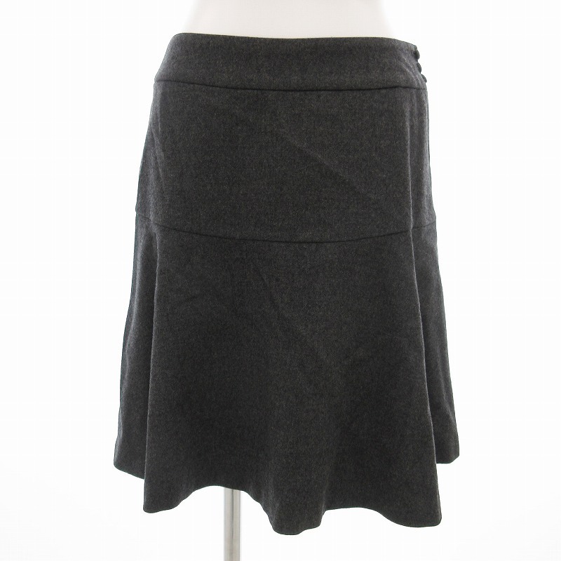 ヴェールダンス Vert Dense 美品 フレアスカート サイドボタン ひざ丈 S グレー /AE レディース拍卖