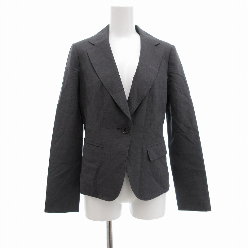 ハロッズ Harrods Lanificio Cerruti生地 テーラードジャケット ウール 1 グレー /UO レディース拍卖