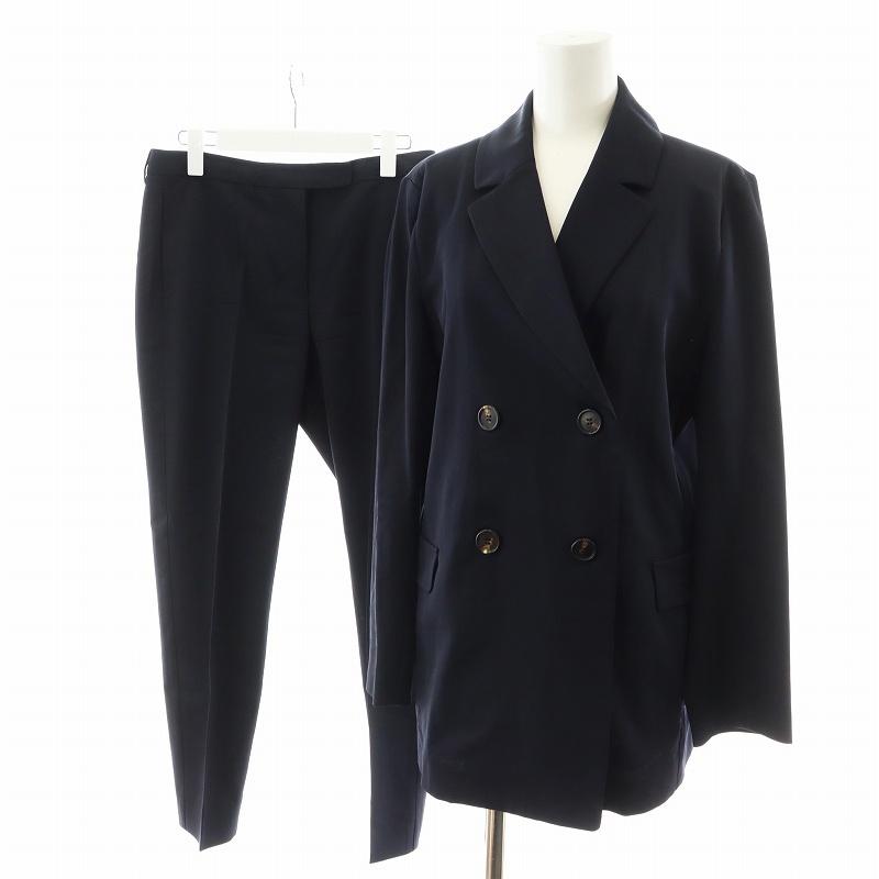 Sマックスマーラ 'S Max Mara スーツ セットアップ テーラードジャケット ダブル パンツ スラックス 42 40 紺拍卖