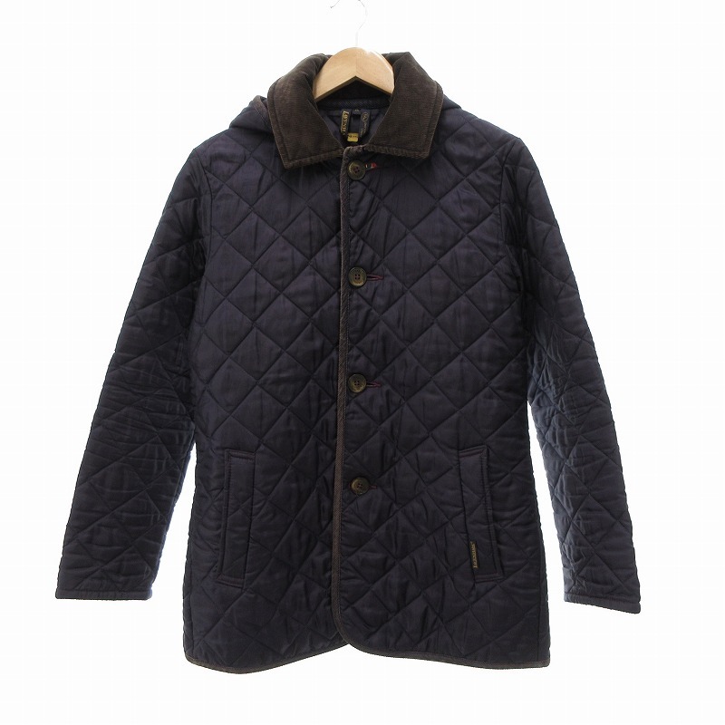 ラベンハム LAVENHAM DENSTON フード キルティングジャケット 34 紫 パープル 114-15-0006 /UO ■GY03 メンズ拍卖