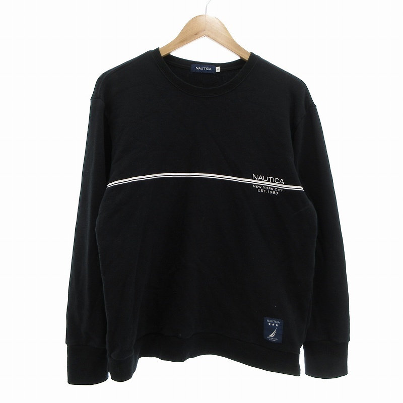 ノーティカ NAUTICA トレーナー スウェットシャツ 裏毛 M 黒 ブラック /UO メンズ拍卖