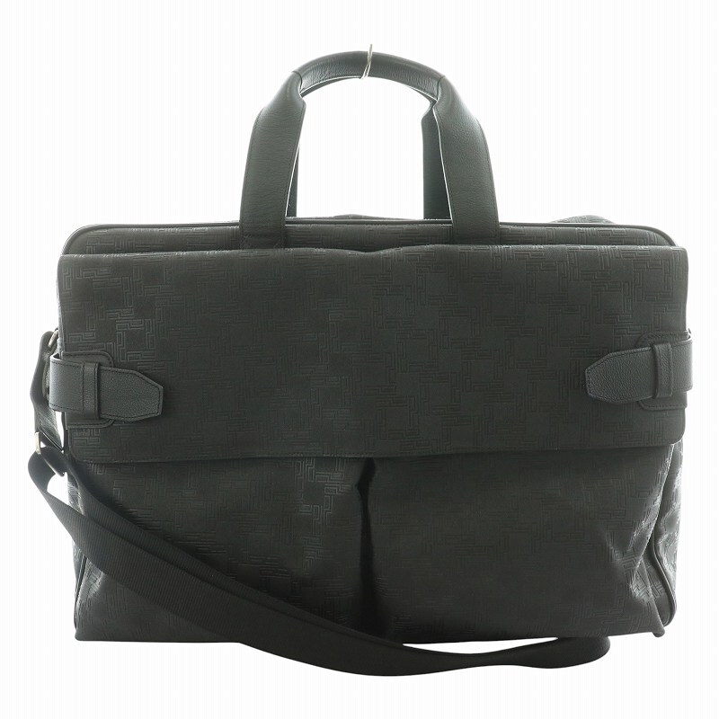 ダンヒル dunhill ディーエイト 2WAY ボストンバッグ ショルダーバッグ PVC レザー 総柄 黒 ブラック OW2020A /MW ■GY18 メンズ拍卖