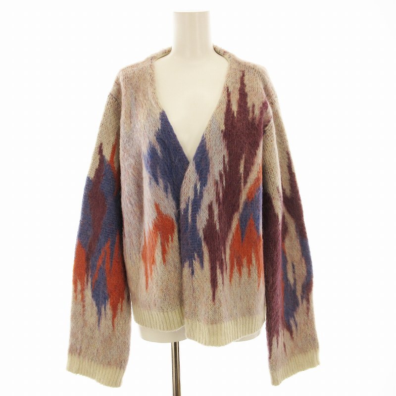 テーロプラン TELOPLAN トッパーカーディガン ニット モヘア混 総柄 長袖 F 紫 パープル 0921030508 /EE ■MT レディース拍卖