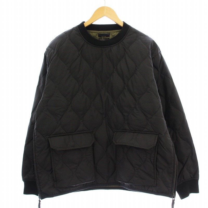 タイオン TAION 100PML-1 ダウン キルティング プルオーバー ミリタリー ナイロン 長袖 M 黒 ブラック拍卖