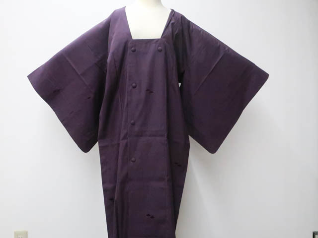 《古美術京松》【着物】雨コート 菱文 身丈約128cm 裄丈約65cm r7z04-304拍卖