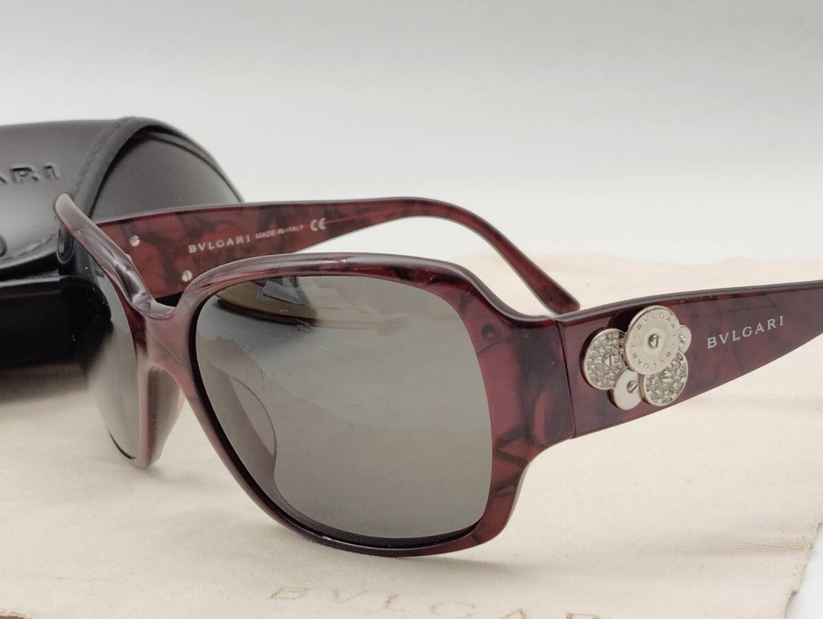 BVLGARI ブルガリ サングラス ロゴ ボルドー 8006-B チクラディ ケース付き拍卖