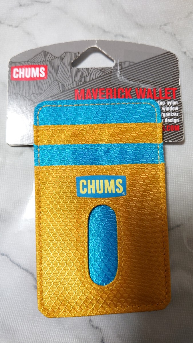 CHUMS チャムス カードケース パスケース 定期入れ マスタードブルー拍卖