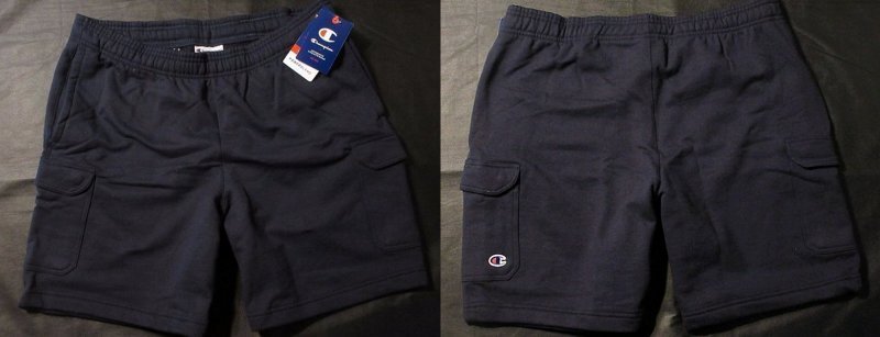 本物正規◆Champion チャンピオン◆スウェットショーツ カーゴ B■L■紺■裏地起毛■新品 アメリカ購入■Sport■ロゴ背面B拍卖